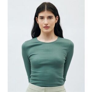 KOTN Eucalyptus Ribbed Long Sleeve Top